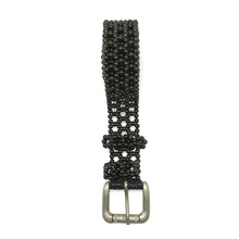 Handcrafted Black Pearl Frame Style Buckled Belt Unique Giftware