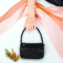 Handmade Purse Luxury Black Pearls Beads Shoulder Strap Bag