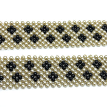 Handmade Retro Cube Design Black Pearl Buckled Belt Unique Giftware