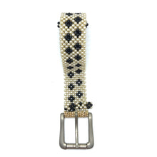 Handmade Retro Cube Design Black Pearl Buckled Belt Unique Giftware