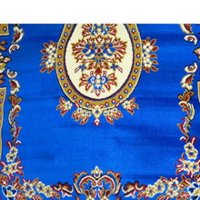 Bohemian Rectangle Carpet Viking Blue Oval Abstract 5.25x7 ft Rug