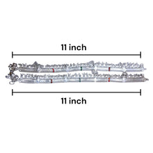Bohemian Style German Silver Anklet Pair with Subtle Engraved Motifs and Charms Jewelry - Anklet