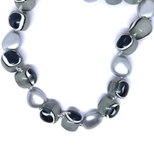 Bold Artisan Beaded Necklace in Simulated Monochrome Agate – Handmade Contemporary Statement Jewelry - Necklace