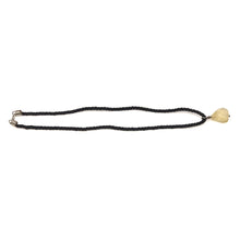 Chalcedony Natural Gemstone Pendant Necklace 22mm Tumble Shape with Black Twisted Cord Symbol of Brotherhood - Necklace