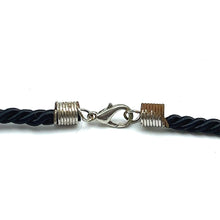 Chalcedony Natural Gemstone Pendant Necklace 22mm Tumble Shape with Black Twisted Cord Symbol of Brotherhood - Necklace