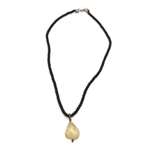 Chalcedony Natural Gemstone Pendant Necklace 22mm Tumble Shape with Black Twisted Cord Symbol of Brotherhood - Necklace