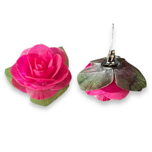Handmade Earrings Fish Scales Pink Rose Jewelry
