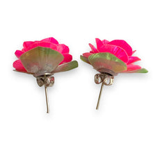 Handmade Earrings Fish Scales Pink Rose Jewelry