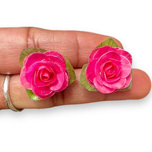 Handmade Earrings Fish Scales Pink Rose Jewelry