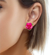 Handmade Earrings Fish Scales Pink Rose Jewelry