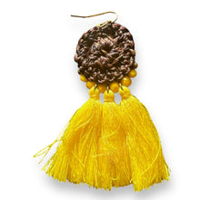 Handmade Earrings Yellow Tassel Bohemian Beads Jewelry