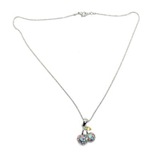 Cherry Fruit Pendant Necklace with Multicolor Crystals – Playful and Trendy Jewelry - Necklace