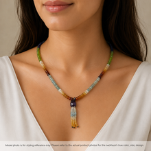Citrine Natural, Iolite, Peridot, Aqua, Amethyst, and Spessartite Garnet Necklace