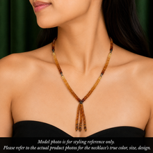 Citrine Natural, and Spessartite Garnet Gemstone Necklace