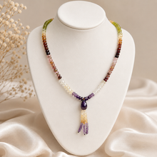 Citrine Natural, Peridot, Spessartite Garnet, Amethyst, and Pink Tourmaline Necklace