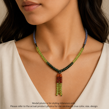Citrine Natural, Tanzanite, Tsavorite, Peridot, and Spessartite Necklace
