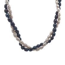 Classic White & Grey Twisted Plain Pearl Necklace