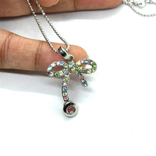 Colorful Bow and Drop Stone Charm Pendant Necklace – Cute & Stylish Beaded Chain Jewelry - Necklace