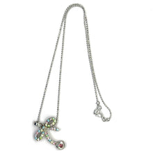 Colorful Bow and Drop Stone Charm Pendant Necklace – Cute & Stylish Beaded Chain Jewelry - Necklace