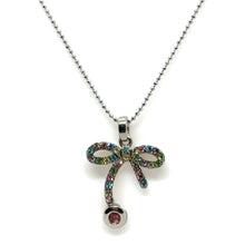 Colorful Bow and Drop Stone Charm Pendant Necklace – Cute & Stylish Beaded Chain Jewelry - Necklace