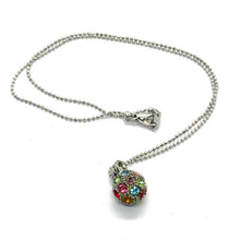 Colorful Rhinestone Ball Pendant Beaded Chain Necklace – Vibrant Sparkle Fashion Accessory - Necklace
