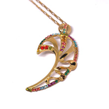 Contemporary Pendant Chain Earring with Ring Aurora Abstract Leaf Design with Swarovski Jewellery Set - Necklace