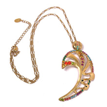 Contemporary Pendant Chain Earring with Ring Aurora Abstract Leaf Design with Swarovski Jewellery Set - Necklace
