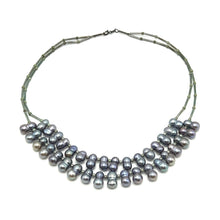 Pearl Two-Layered Dark Grey Unique Necklace