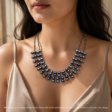 Pearl Two-Layered Dark Grey Unique Necklace