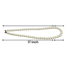 Natural Freshwater Pearl 7mm White Round Necklace 17’’ Elegant Charm Jewelry for Inner Peace and Feminine Strength