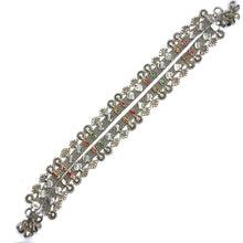 Elegant German Silver Anklet Pair with Bohemian Style Traditional Motifs and Charms - Anklet