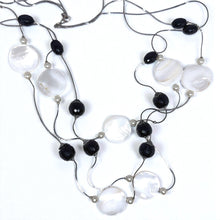 Elegant Multi 3-Layer Black Bead & Stones Long Necklace – Statement Fashion Jewelry for Women - Necklace