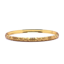 Elegant Yellow Gold Plated Bangle 1 Piece Featuring Textured Traditional Design and Fine Geometric Engravings Electro