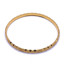 Elegant Yellow Gold Plated Bangle 1 Piece Featuring Textured Traditional Design and Fine Geometric Engravings Electro