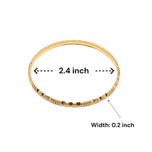 Elegant Yellow Gold Plated Bangle 1 Piece Featuring Textured Traditional Design and Fine Geometric Engravings Electro