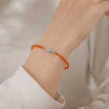 Natural Carnelian 4mm Faceted Rondelle Bracelet | Minimalist Stretch 8.4 Inch Stackable Gemstone Jewelry