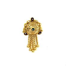 Floral Stud Gold Tone Earrings with Multi-Colored Detail and Chain Tassels Traditional Jewellery - Earrings