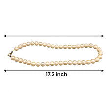 Natural Freshwater Pearl 10mm Cream Round Necklace 17.2’’ Classic Strand for Timeless Style and Harmony - Necklace