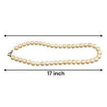Natural Freshwater Pearl 10mm Cream Round Necklace 17’’ Simple Elegant Jewelry for Radiance and Emotional Balance