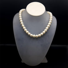 Natural Freshwater Pearl 10mm White Round Necklace 16.7’’ Glossy Jewelry for Radiance and Peace - Necklace