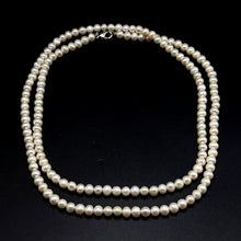 Natural Freshwater Pearl 5mm White Round Necklace 32.5’’ Jewelry for Purity and Spiritual Calm - Necklace