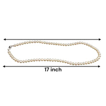 Natural Freshwater Pearl 6mm White Round 17’’ Elegant Bridal Necklace for Purity and New Beginnings - Necklace