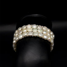 Freshwater Pearl 7 Inch Bracelet Cool White Button Shape Graceful and Timeless June Birthstone - Bracelet