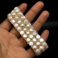 Freshwater Pearl 7 Inch Bracelet Cool White Button Shape Graceful and Timeless June Birthstone - Bracelet