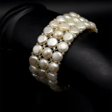Freshwater Pearl 7 Inch Bracelet Cool White Button Shape Graceful and Timeless June Birthstone - Bracelet