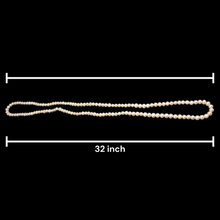 Natural Freshwater Pearl 7mm White Ringed Necklace 32’’ June Birthstone Jewelry for Growth and Harmony - Necklace