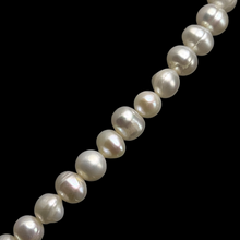 Natural Freshwater Pearl 7mm White Ringed Necklace 32’’ June Birthstone Jewelry for Growth and Harmony - Necklace
