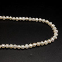 Natural Freshwater Pearl 7mm White Ringed Necklace 32’’ June Birthstone Jewelry for Growth and Harmony - Necklace