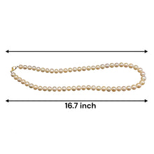 Natural Freshwater Pearl 7mm White Round Necklace 16.7’’ Everyday Wear Jewelry for Gentle and Balanced Energy - Necklace