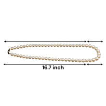 Natural Freshwater Pearl 7mm White Round Necklace 16.7’’ Fine Jewelry Necklace for Clarity and Soft Glow - Necklace